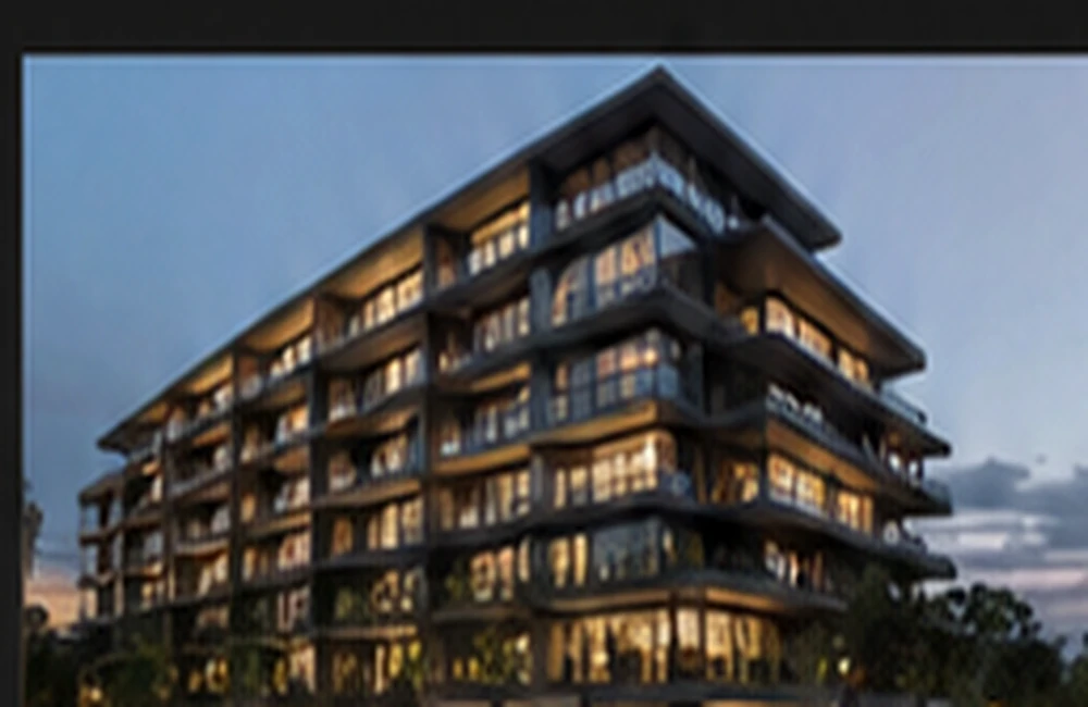 Concept image of a modern mixed-use residential building